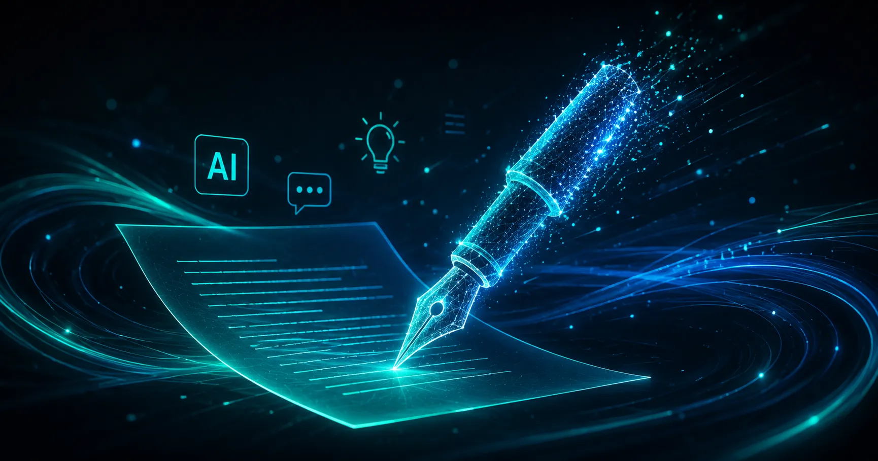 AI writing tool dashboard showing content creation workflow and templates